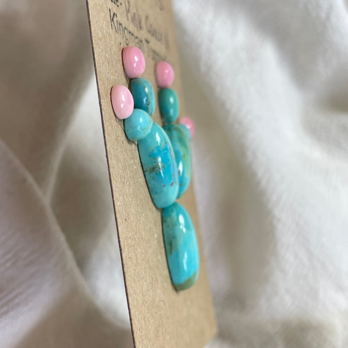 Pink Conch / Kingman Turquoise Cabochon - PK02 508F9210-6F0A-4052-AF73-BD60F0BF2945 Brandedandwild.com