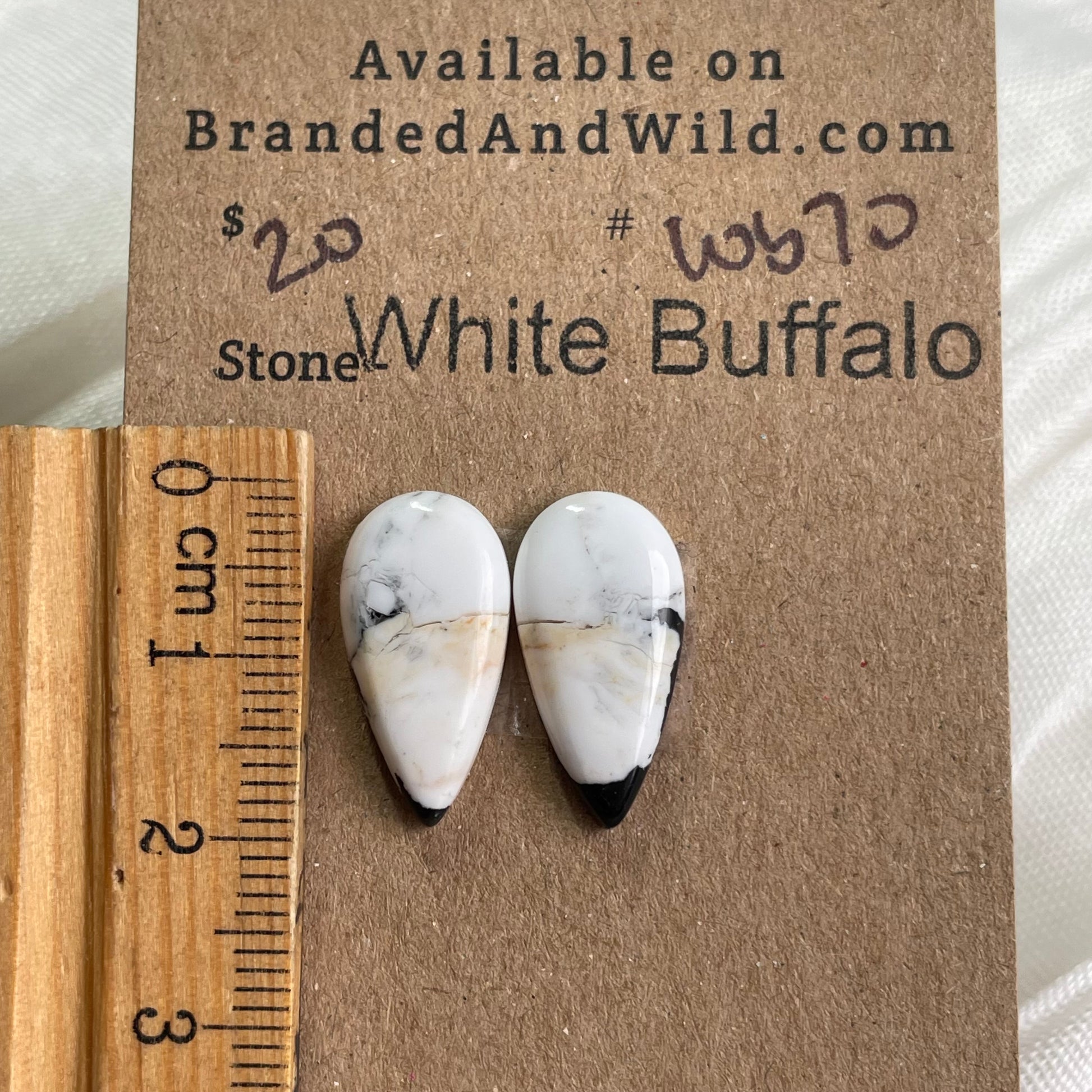 White Buffalo Cabochon - WB70 5097D4EC-3016-43CD-863D-B4F64DB86FF6 Brandedandwild.com