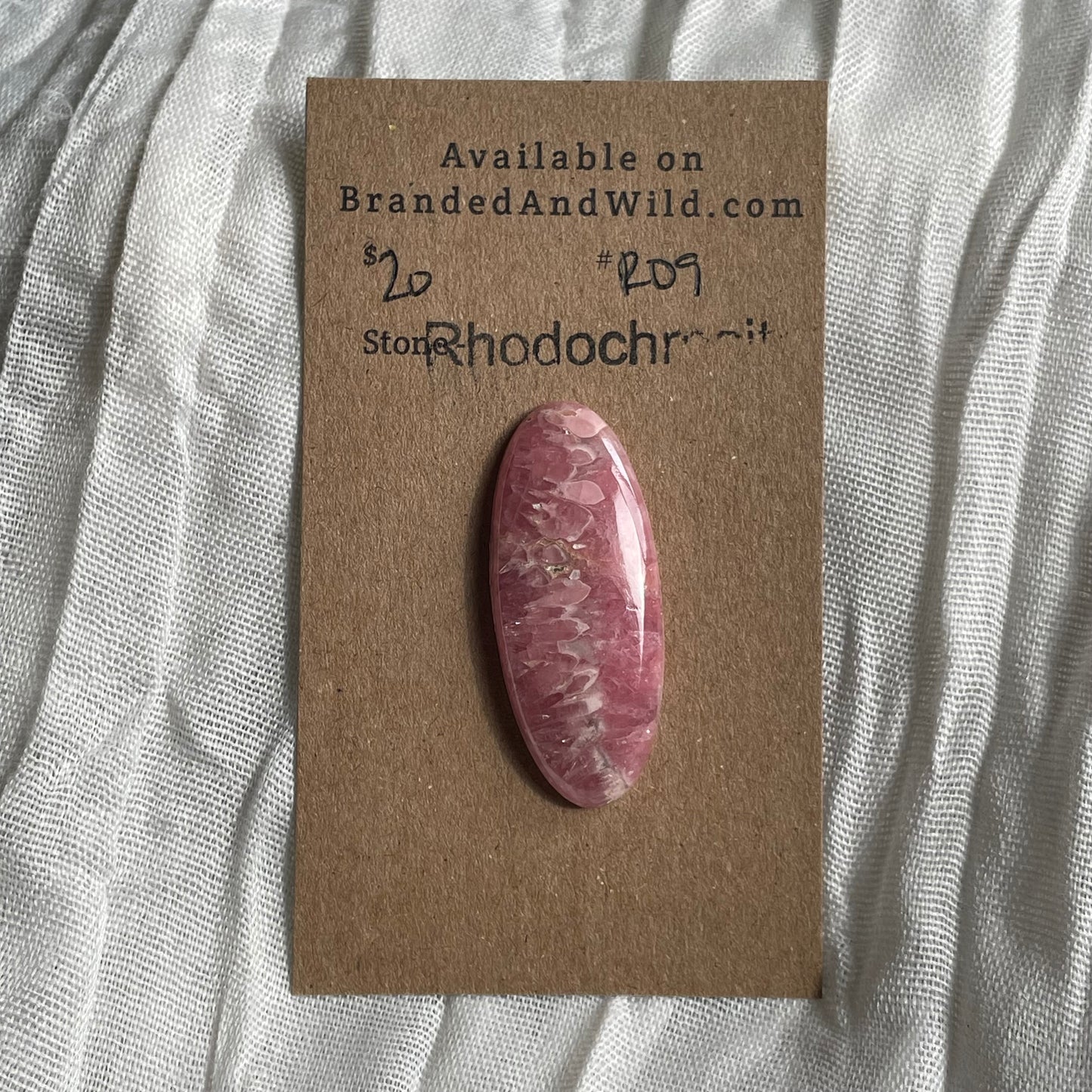 Rhodochrosite Cabochon - R09 50A5CE47-5366-4F68-9F1C-E7D71B0F19DE Brandedandwild.com