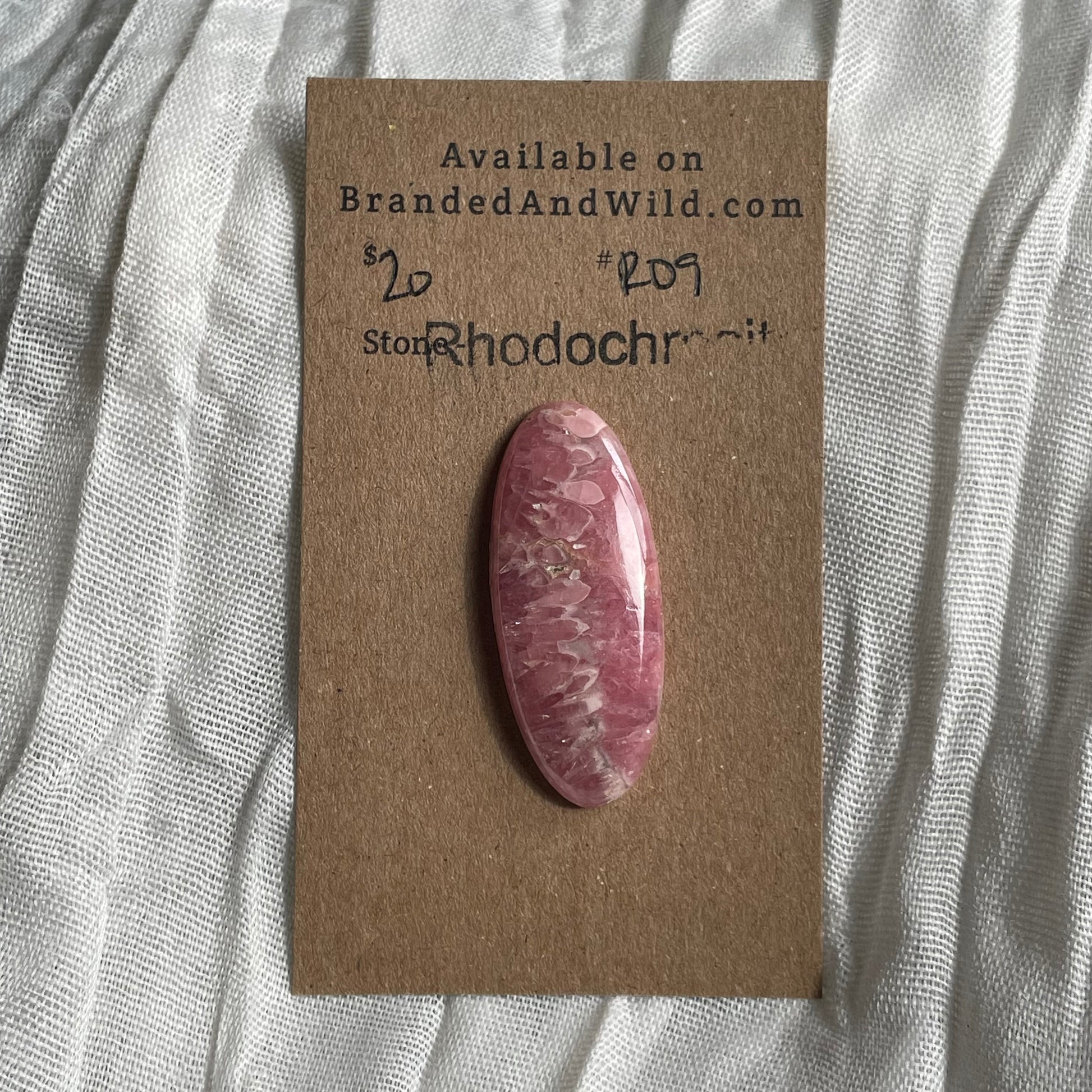 Rhodochrosite Cabochon - R09 50A5CE47-5366-4F68-9F1C-E7D71B0F19DE Brandedandwild.com