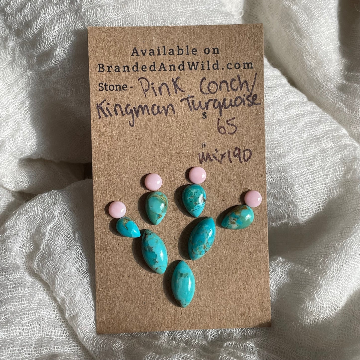 Kingman / Pink Conch Cabochon - Mix190 50BE69FA-5EC5-422D-B45B-39869251E6FF Brandedandwild.com