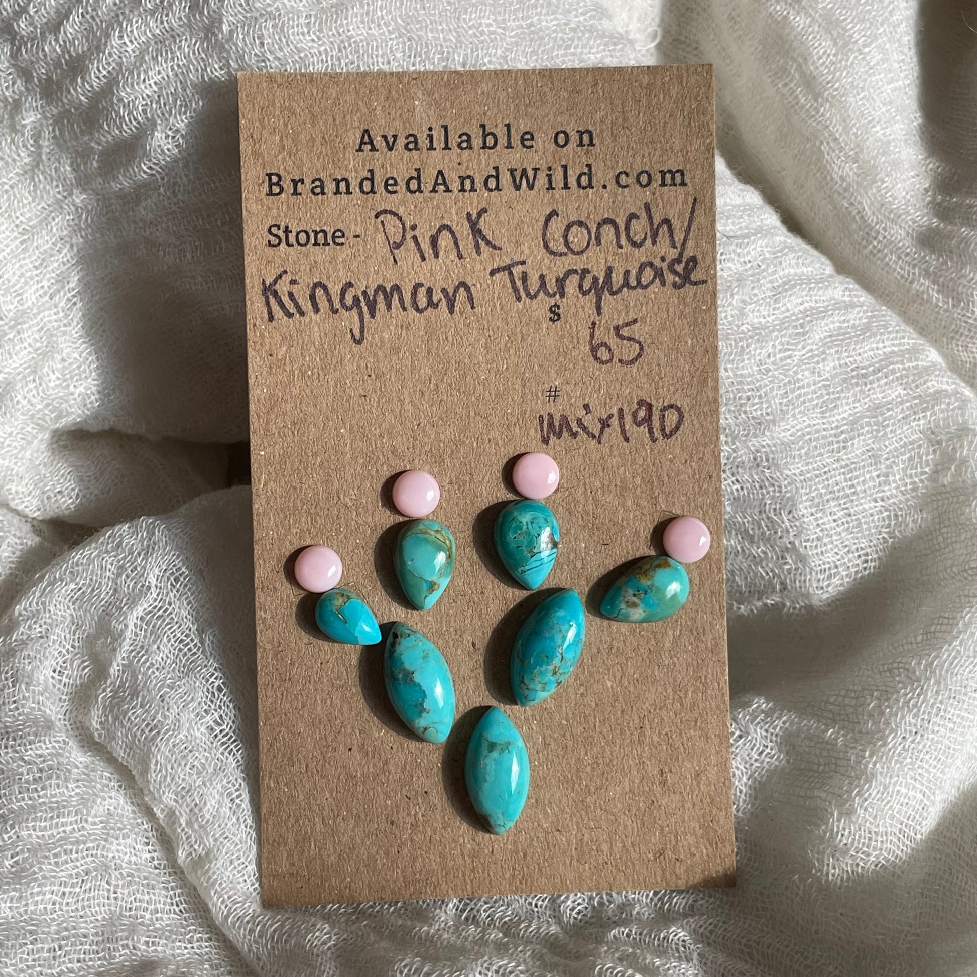 Kingman / Pink Conch Cabochon - Mix190 50BE69FA-5EC5-422D-B45B-39869251E6FF Brandedandwild.com