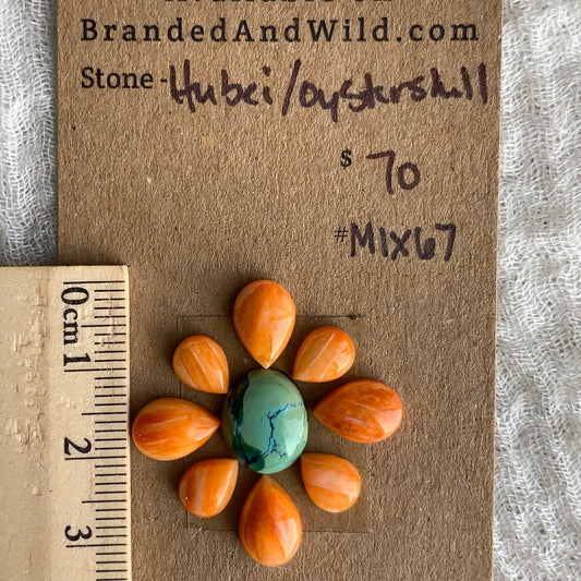Oystershell - Hubei Turquoise Cabochon - MIX67