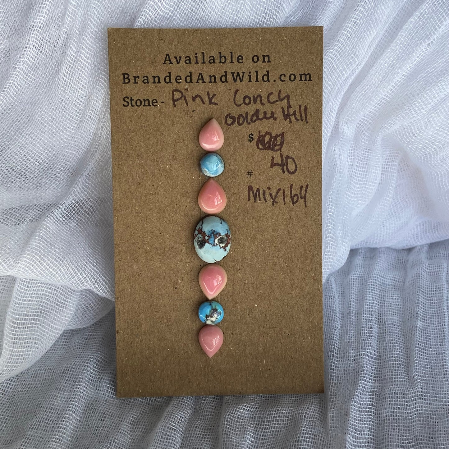 Golden Hill/Pink Conch Cabochon - Mix164