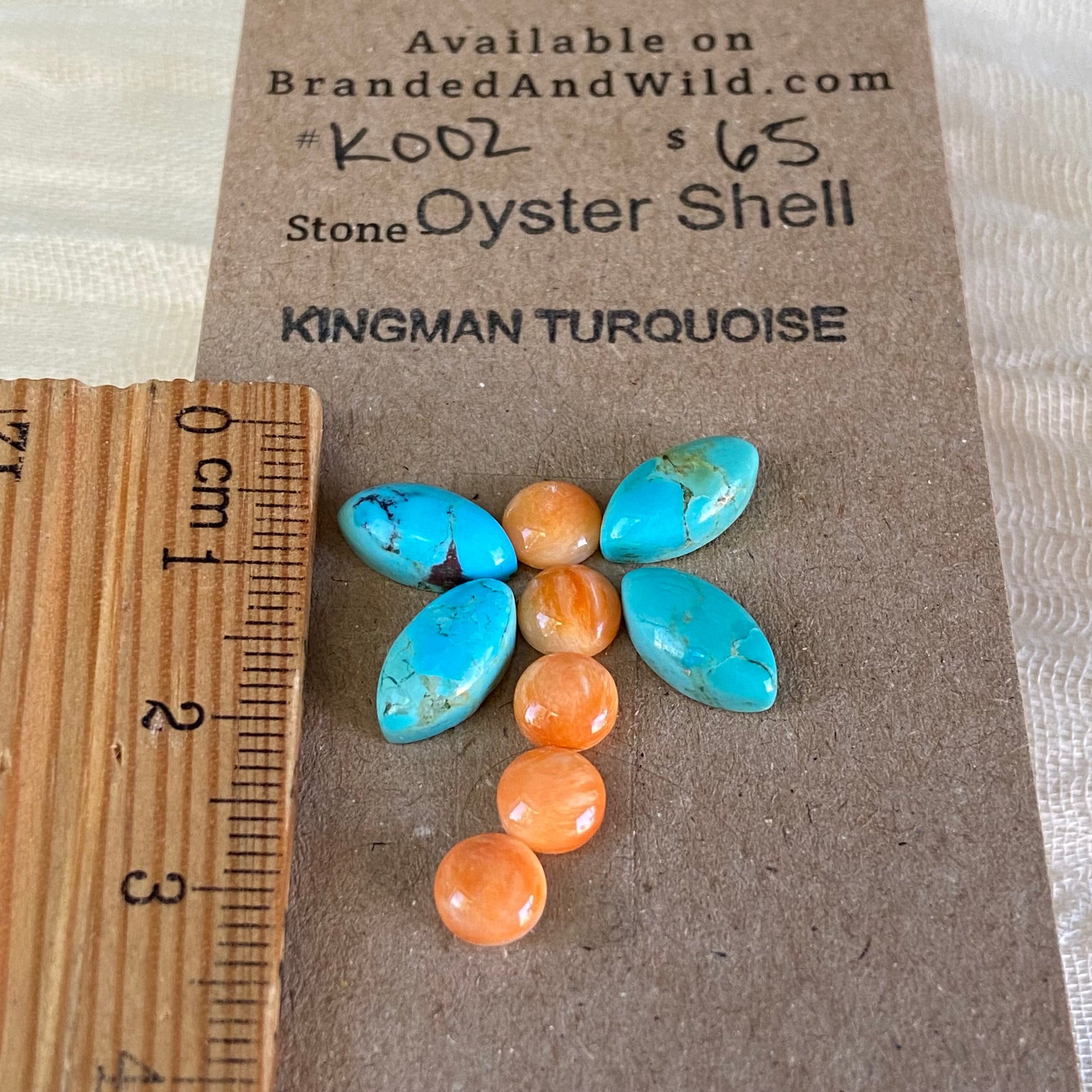 Oystershell / Kingman Turquoise Cabochon - K002 514E1FA4-C08D-4308-9287-D56EB07ECABD Brandedandwild.com