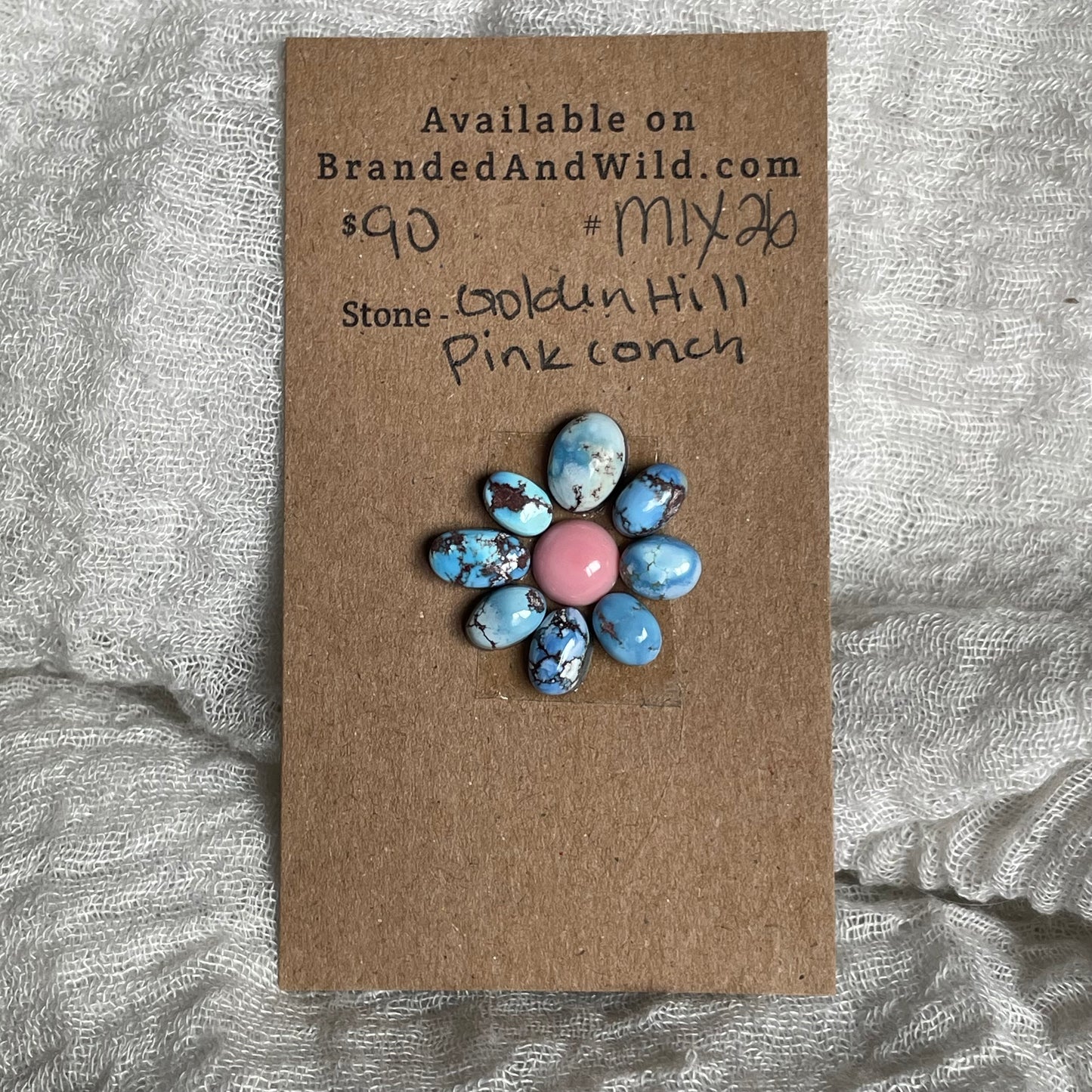 Golden Hill / Pink Conch Cabochon - MIX26