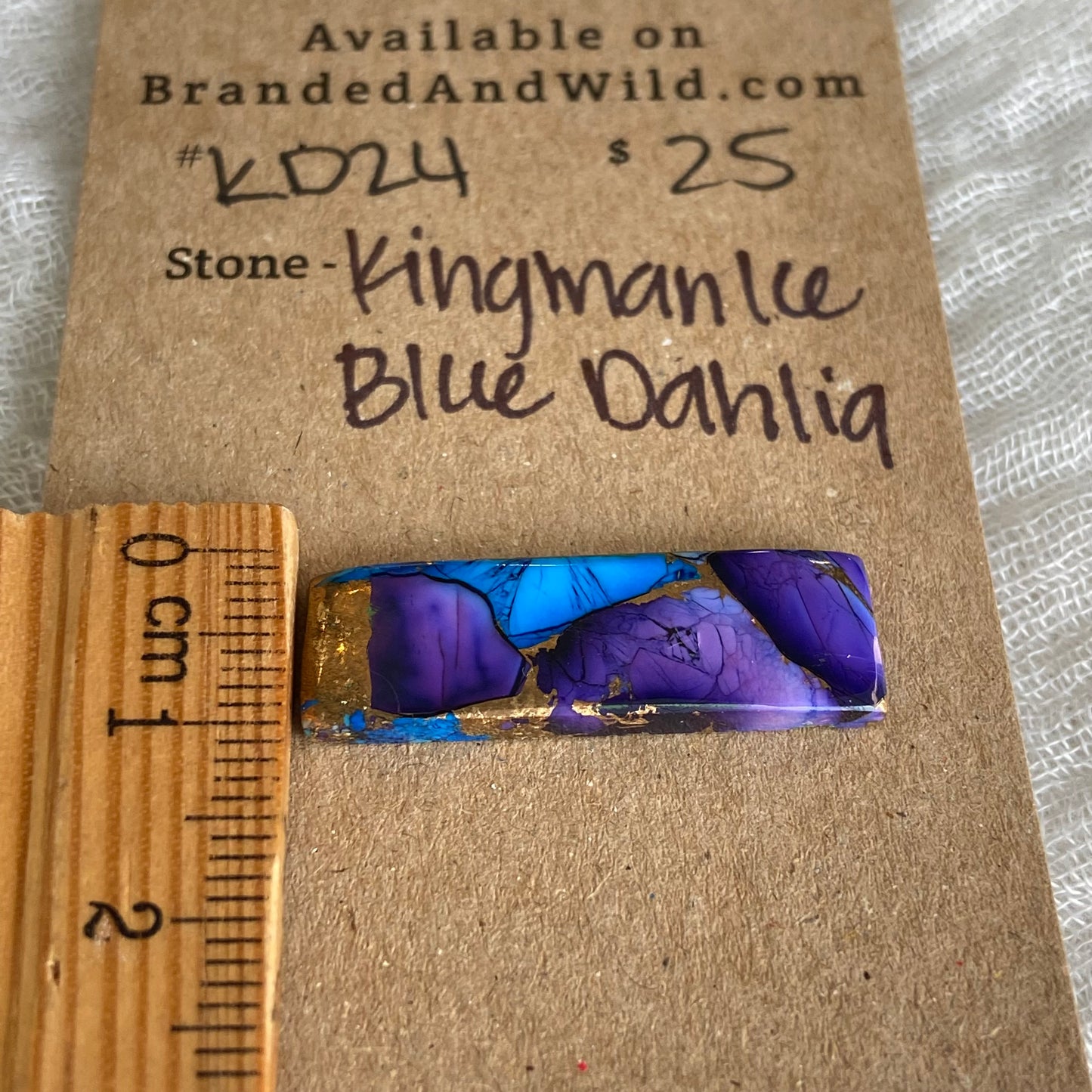 Kingman Ice Blue Dahlia Cabochon - KD24