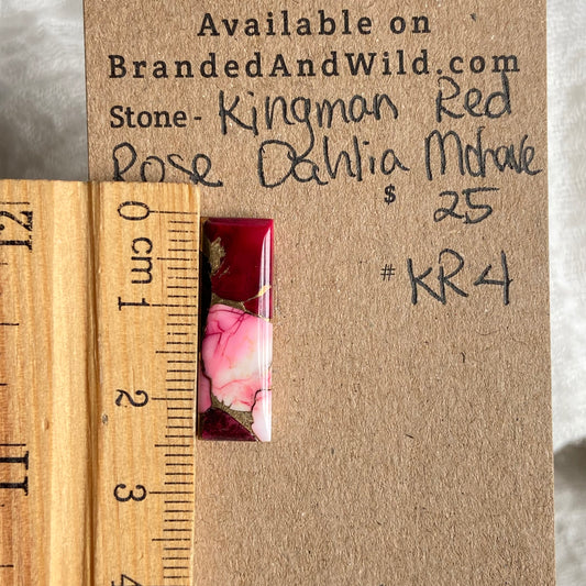 Kingman Red Dahlia Rose Mohave cabochon - KR4