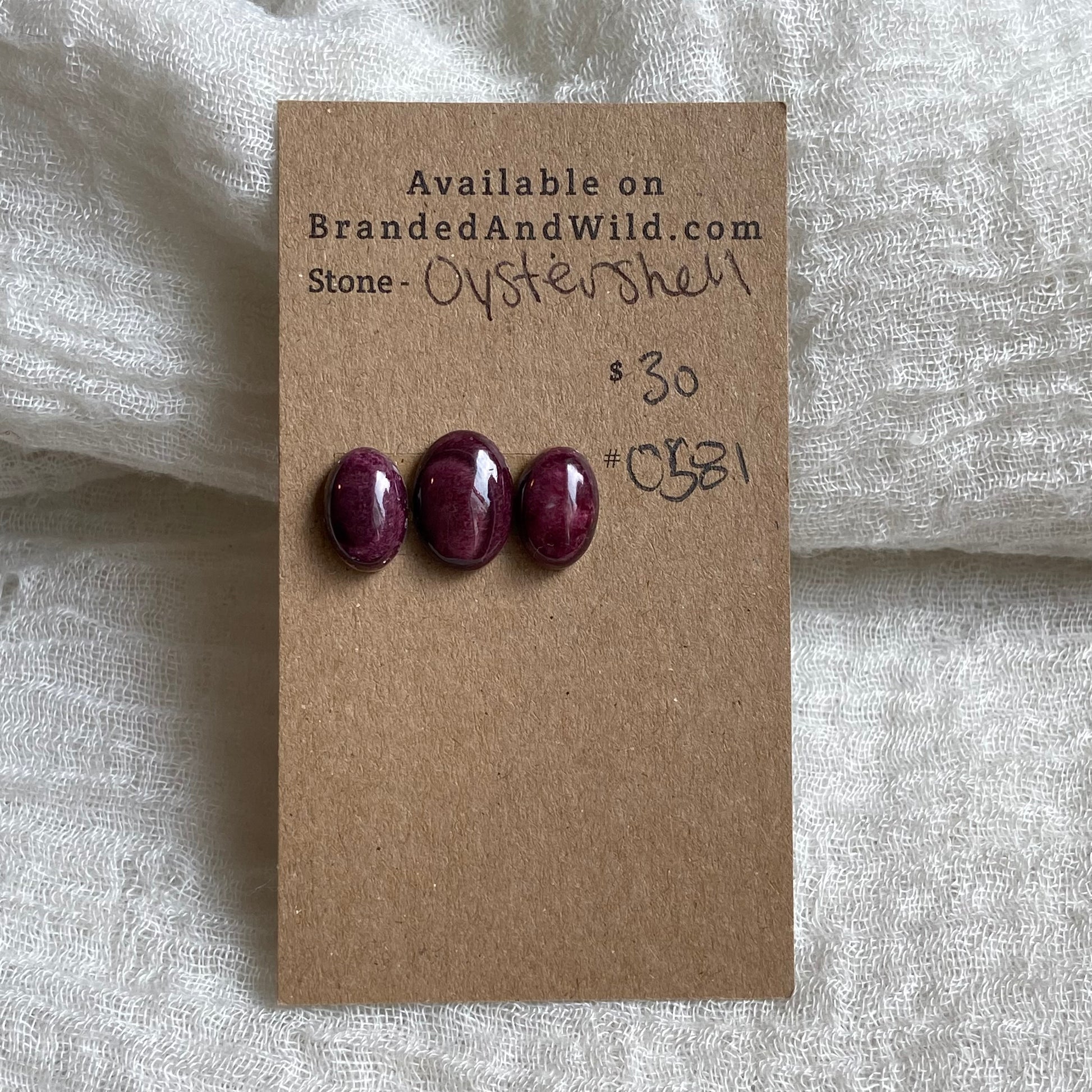 Oyster Shell Cabochon - OS81 51BD8398-0040-4D31-BDC1-7A5E0F626E58 Brandedandwild.com