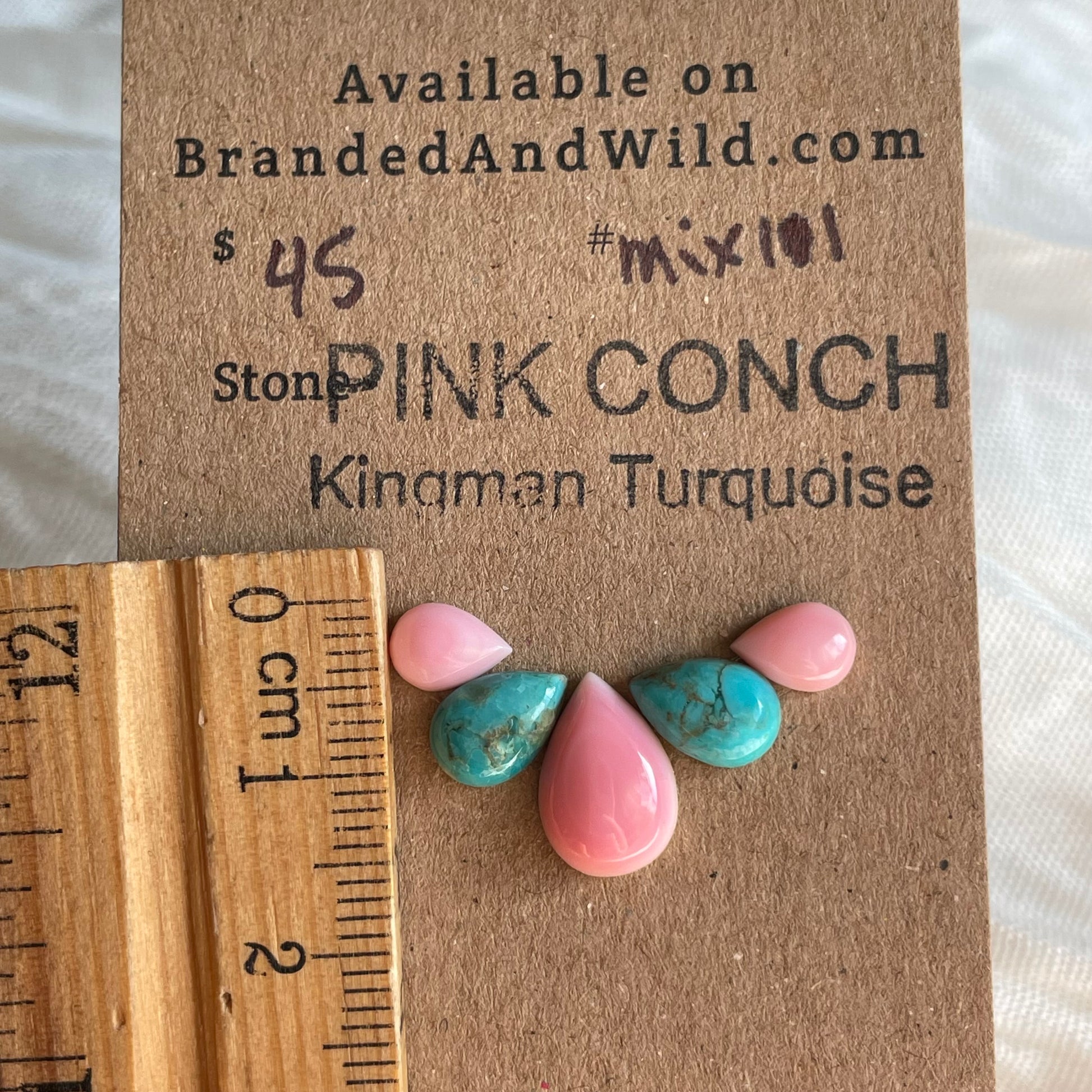 Kingman / Pink Conch Cabochon - MIX111 5238004B-8F2C-47FC-BB4B-4476CC827D3E Brandedandwild.com