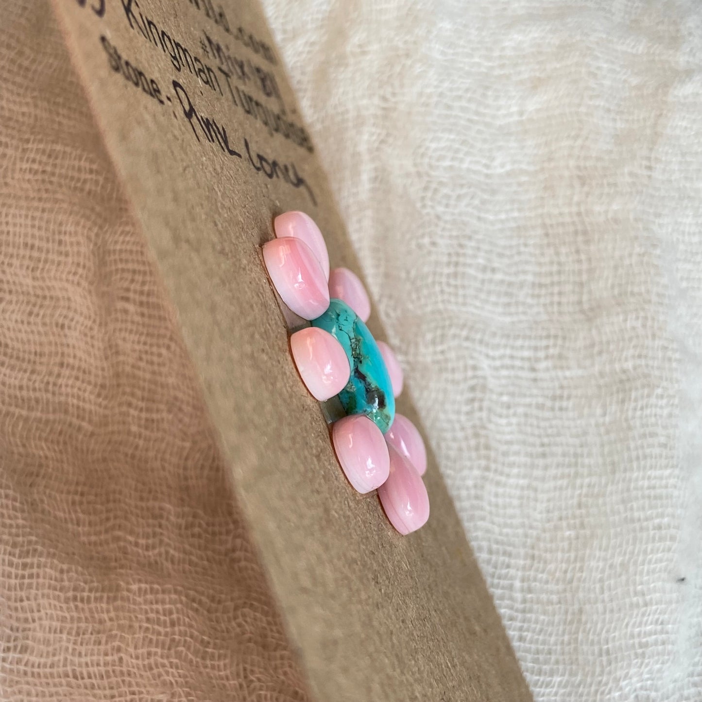 Pink Conch / Kingman Turquoise Cabochon - MIX184 523BE8E3-634E-46BA-8EEE-3A0865D664AC Brandedandwild.com