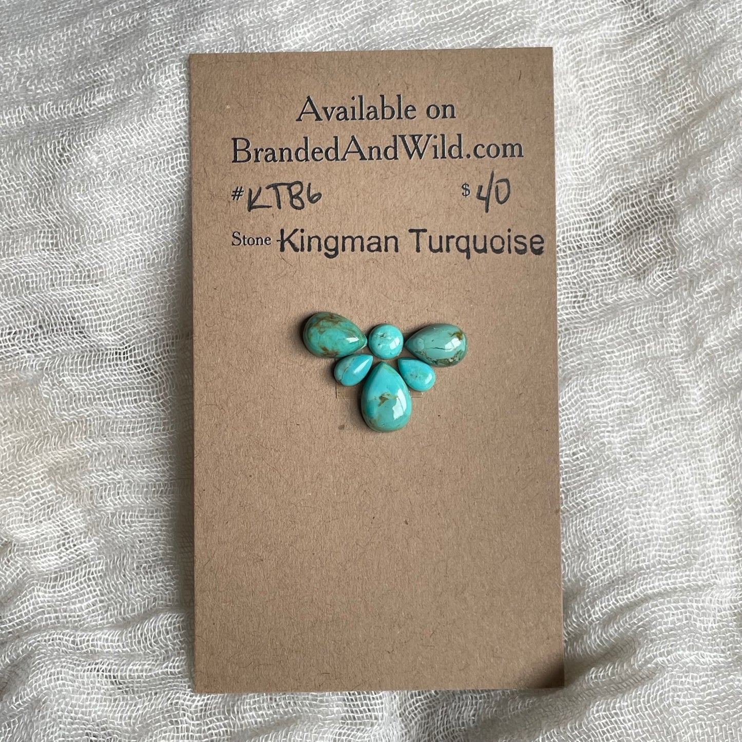 Kingman Turquoise Cabochon - KT86 5245F424-1BC3-46BA-94EF-B311CE21AF89 Brandedandwild.com