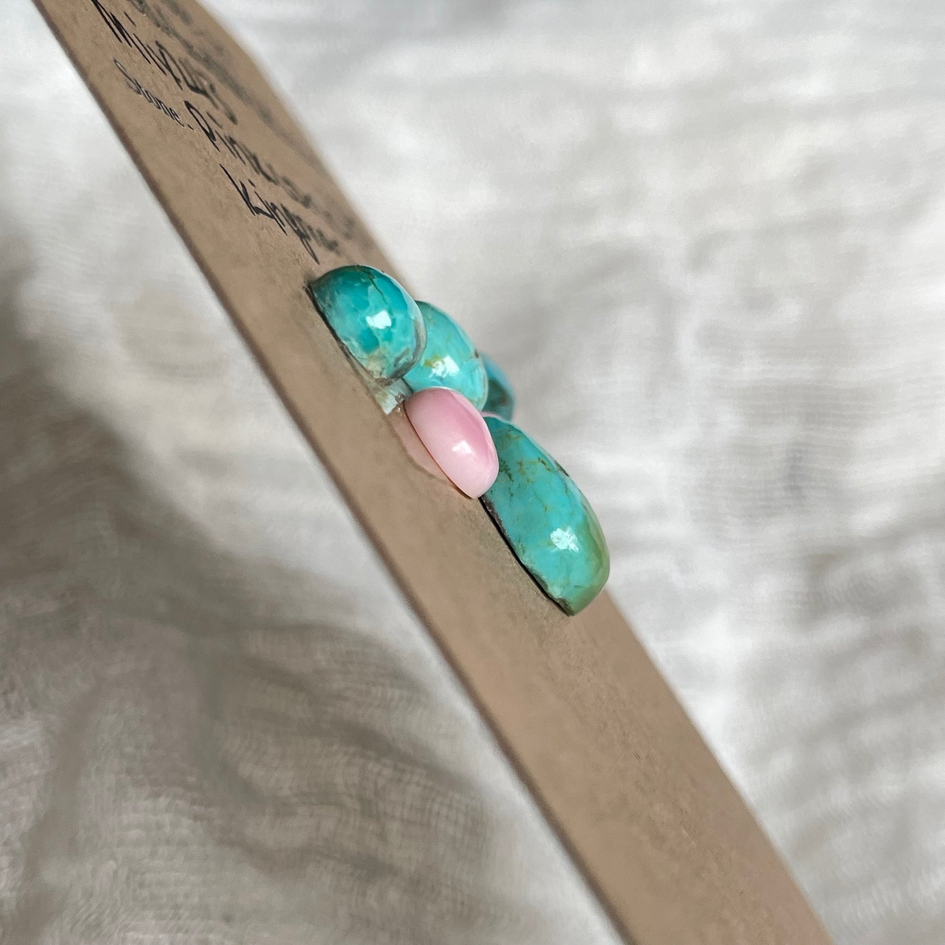 Kingman Turquoise / Pink Conch Cabochon - Mix243 5302ECAD-B2BD-40EE-B7DF-5DA33514A636 Brandedandwild.com