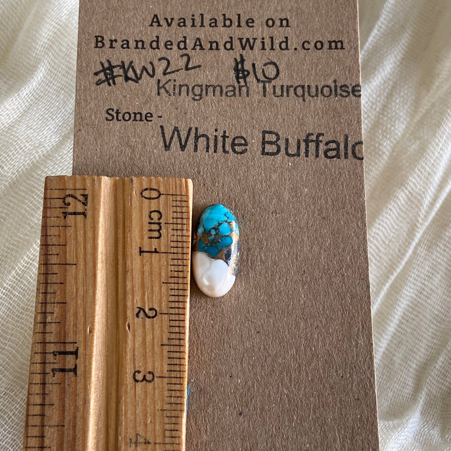 Kingman Turquoise, White Buffalo, Copper Cabochon - KW22