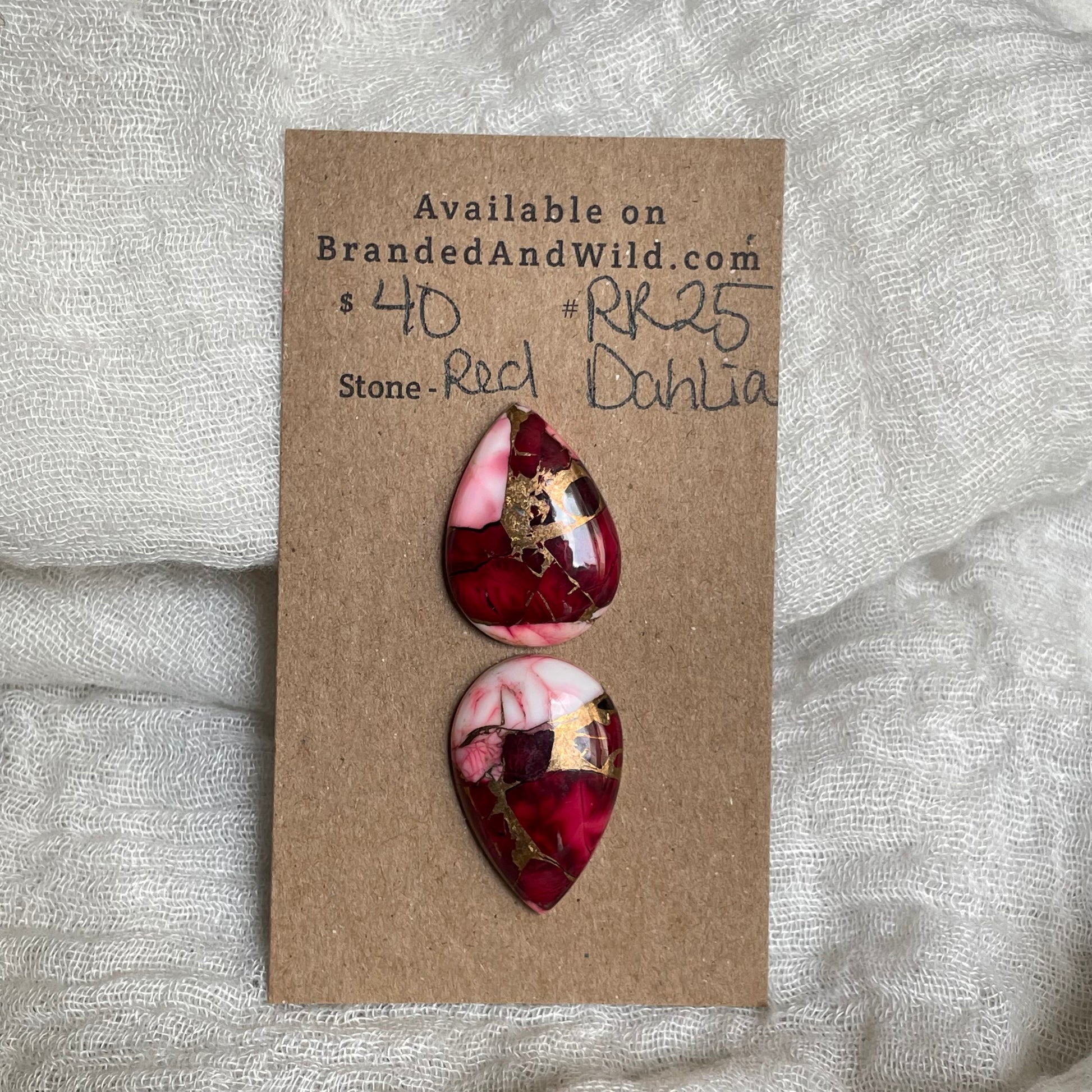 Red Dahlia Cabochon - RD25 53222B8E-D6A7-4FDA-9E69-F92DEA3B4DE2 Brandedandwild.com