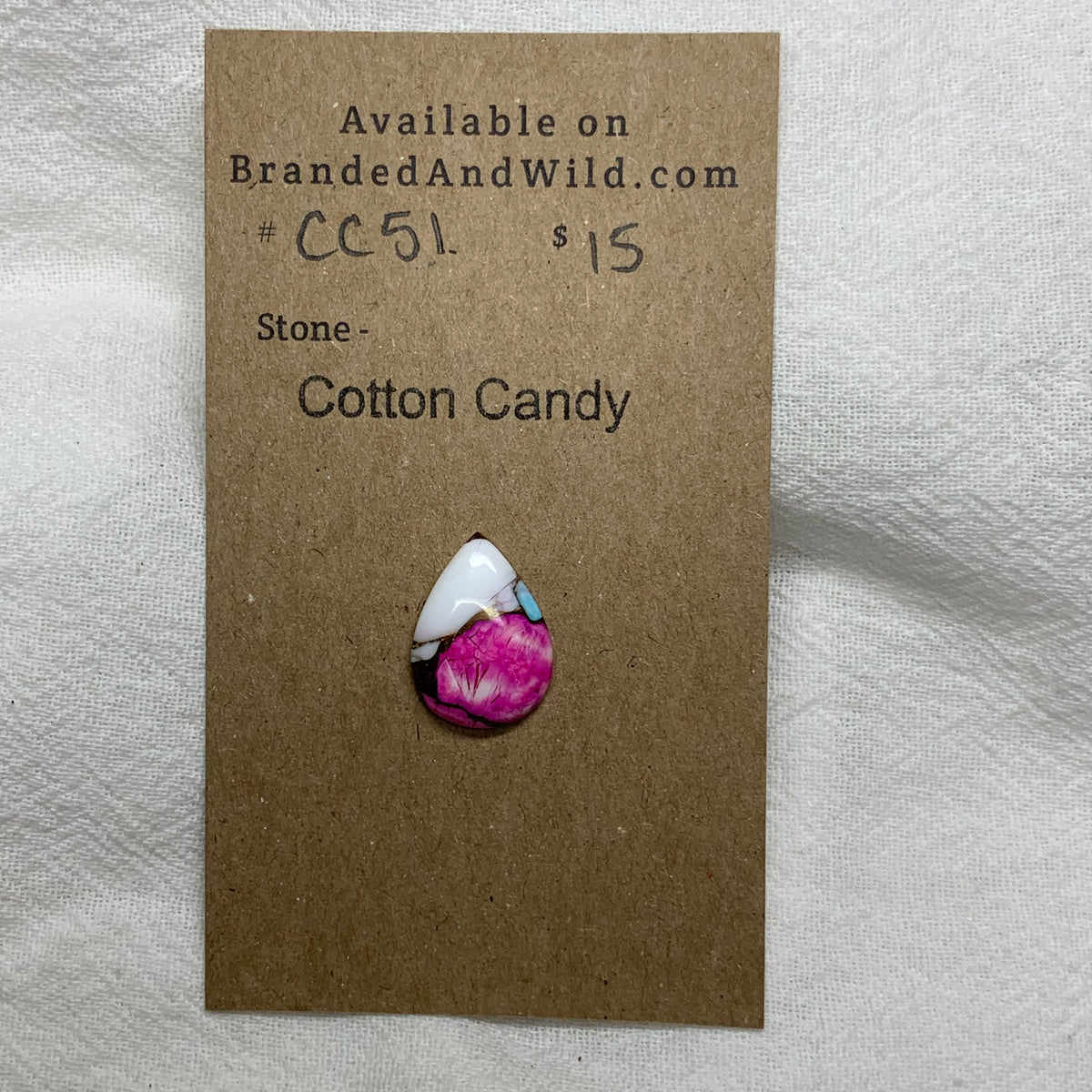 Cotton Candy Cabochon - CC51 5323B774-BFC9-481D-8D3E-A4147E7C9F93 Brandedandwild.com