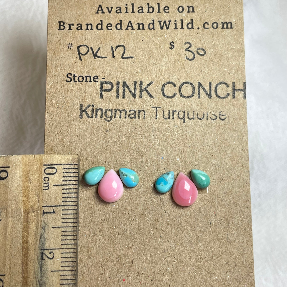 Pink Conch / Kingman Turquoise Cabochon - PK12 534458C4-A70F-45E8-B703-2F5EC89A44F5 Brandedandwild.com