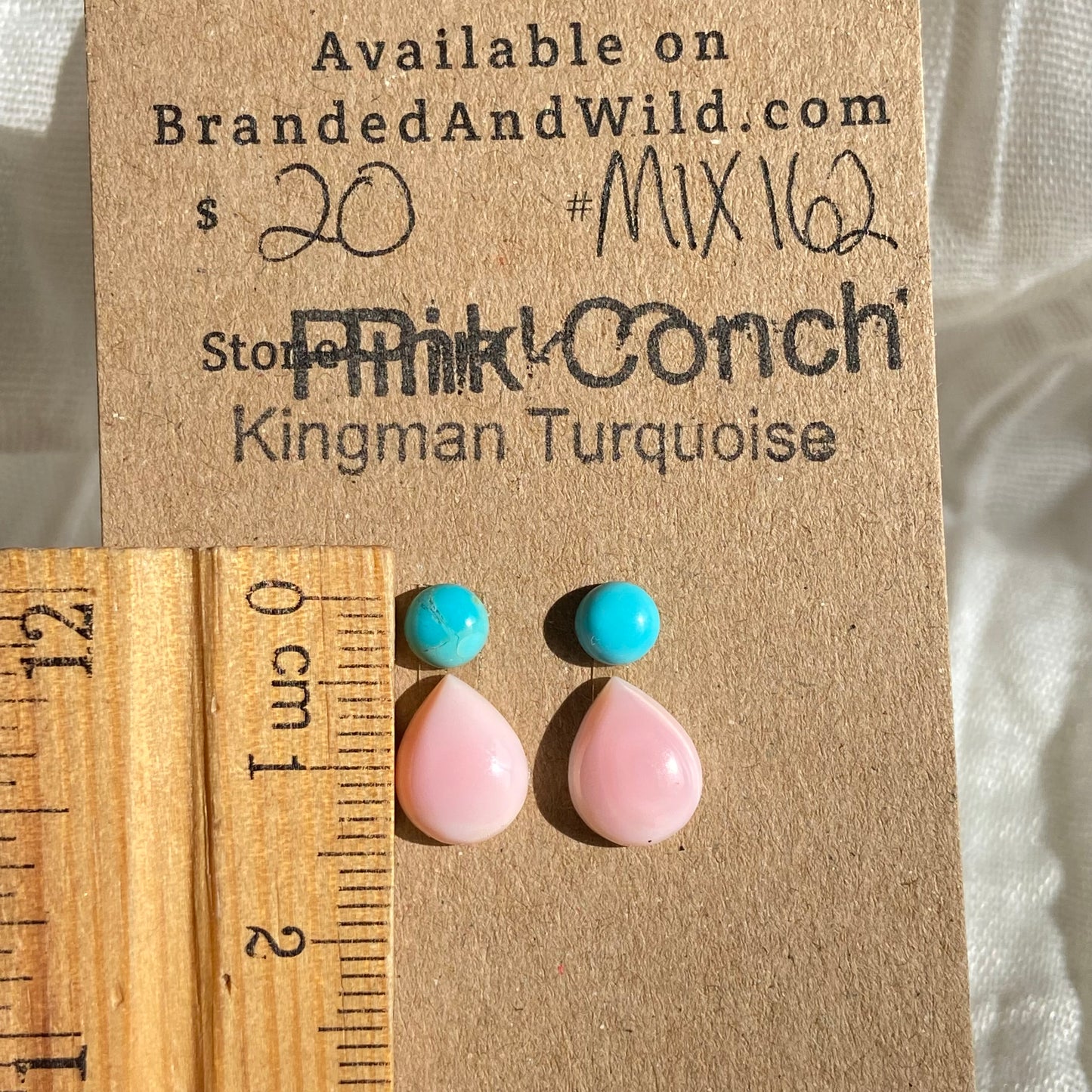 Pink Conch / Kingman Turquoise Cabochon - MIX162 537F8EDF-7E7F-46F4-BC8B-7D4A325B5706 Brandedandwild.com