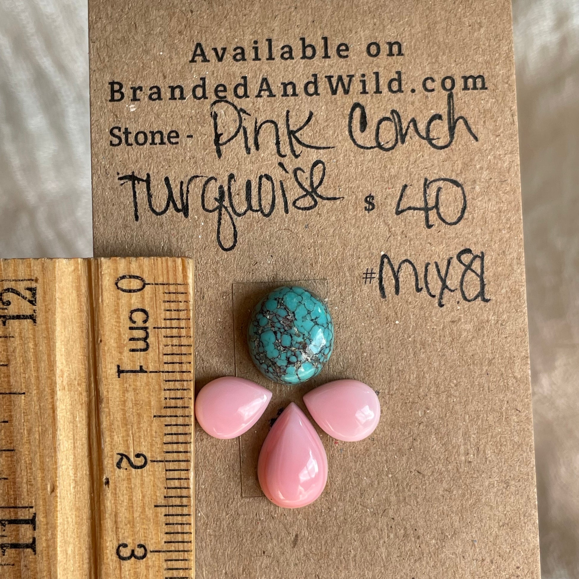 Turquoise / Pink Conch - Cabochon - Mix81 53C22F83-9B13-41EE-AFD1-3F974ACBA330 Brandedandwild.com