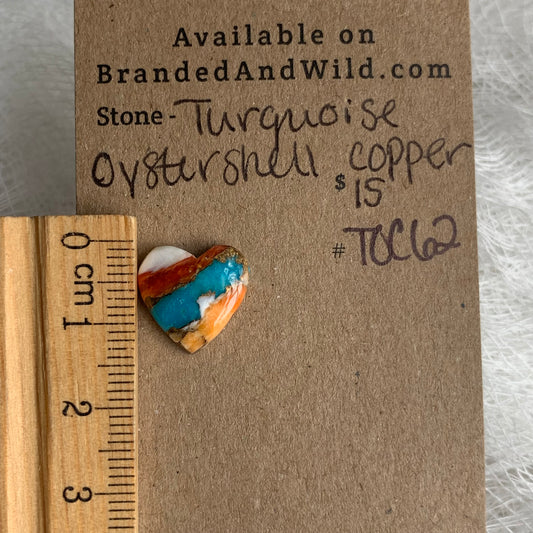 Turquoise, Oystershell, Copper Cabochon - TOC62