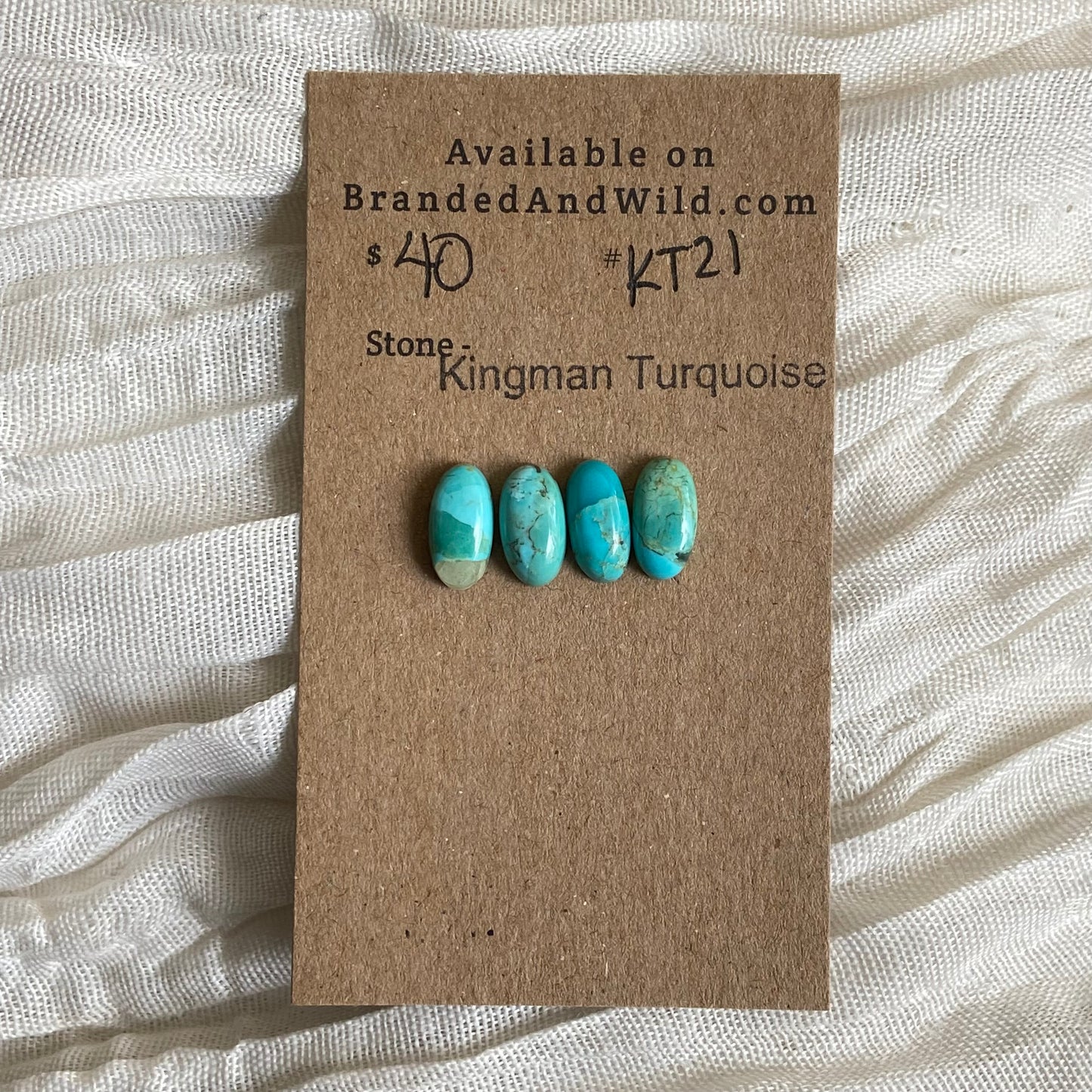 Kingman Turquoise Cabochon - KT21 540E95EE-1276-49A4-8138-7842C57A3690 Brandedandwild.com