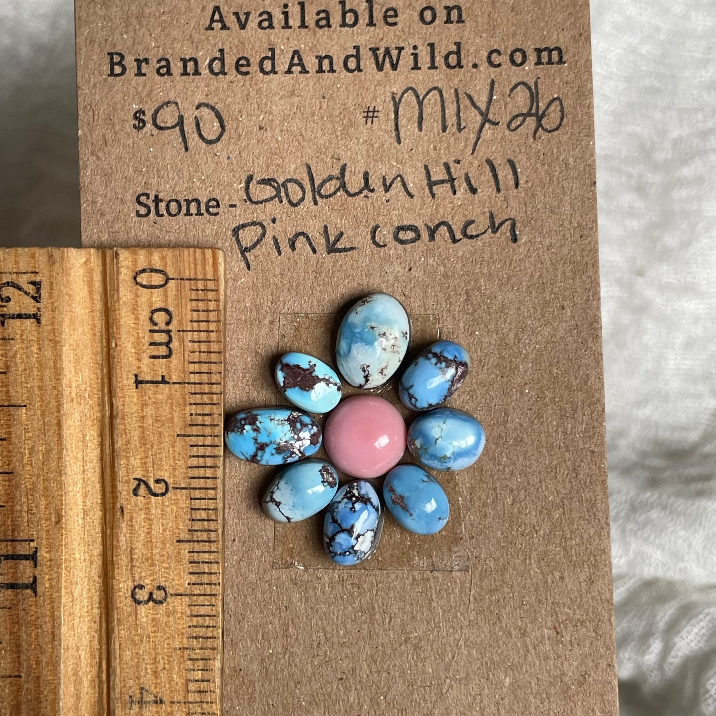 Golden Hill / Pink Conch Cabochon - MIX26