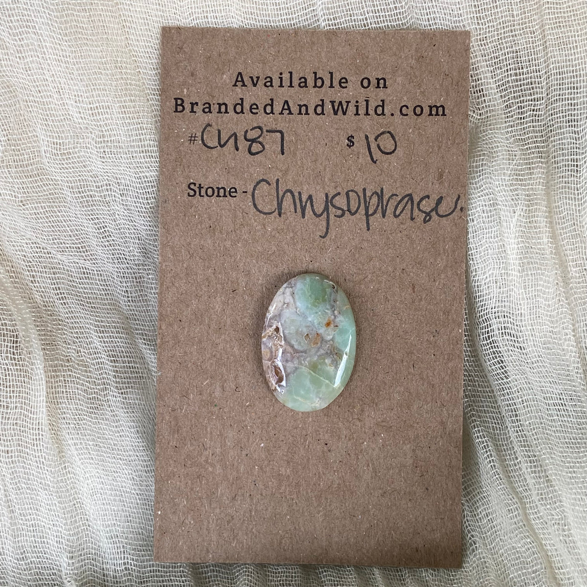 Chrysoprase Cabochon - Ch87 5430211E-84E3-4100-B68D-D7B4DC38C618 Brandedandwild.com
