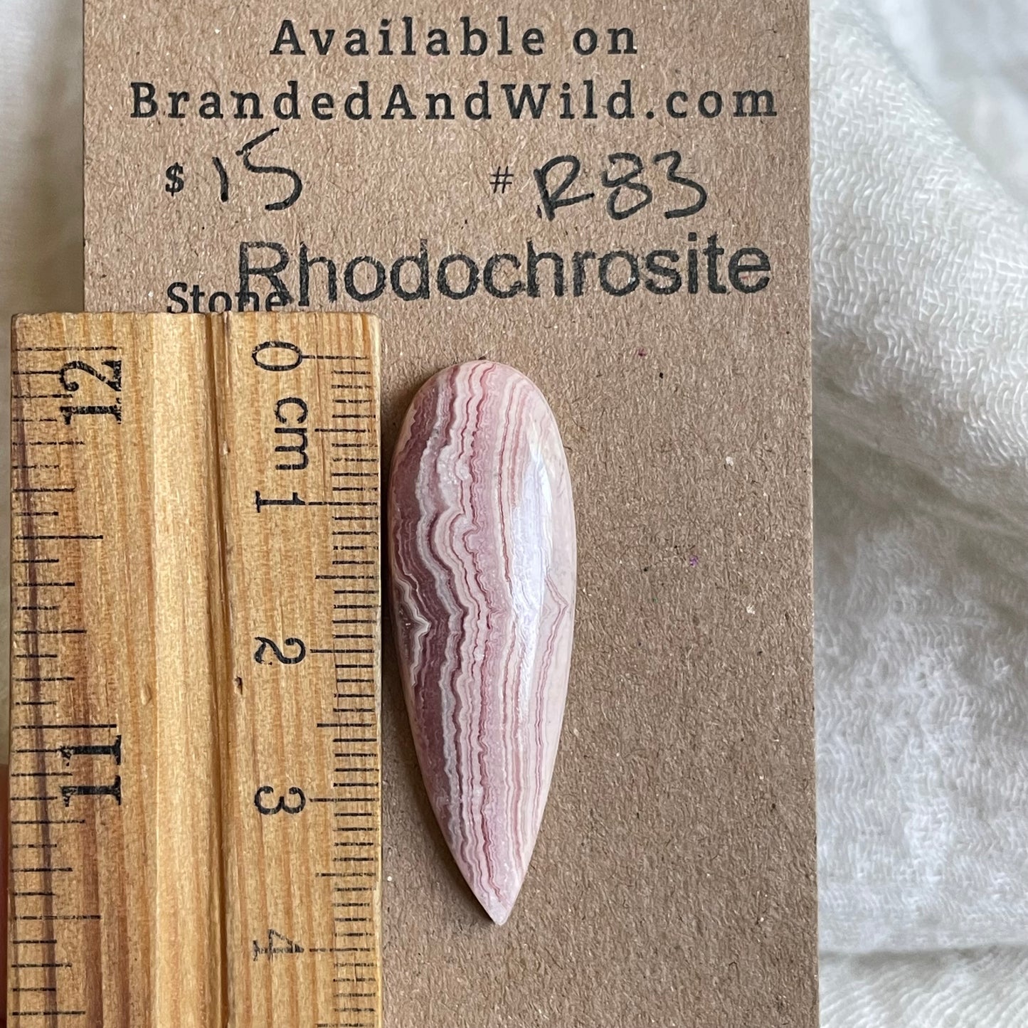 Rhodochrosite Cabochon - R83 543AF4F3-31E9-4FEB-99A1-6BCA0AF7574C Brandedandwild.com