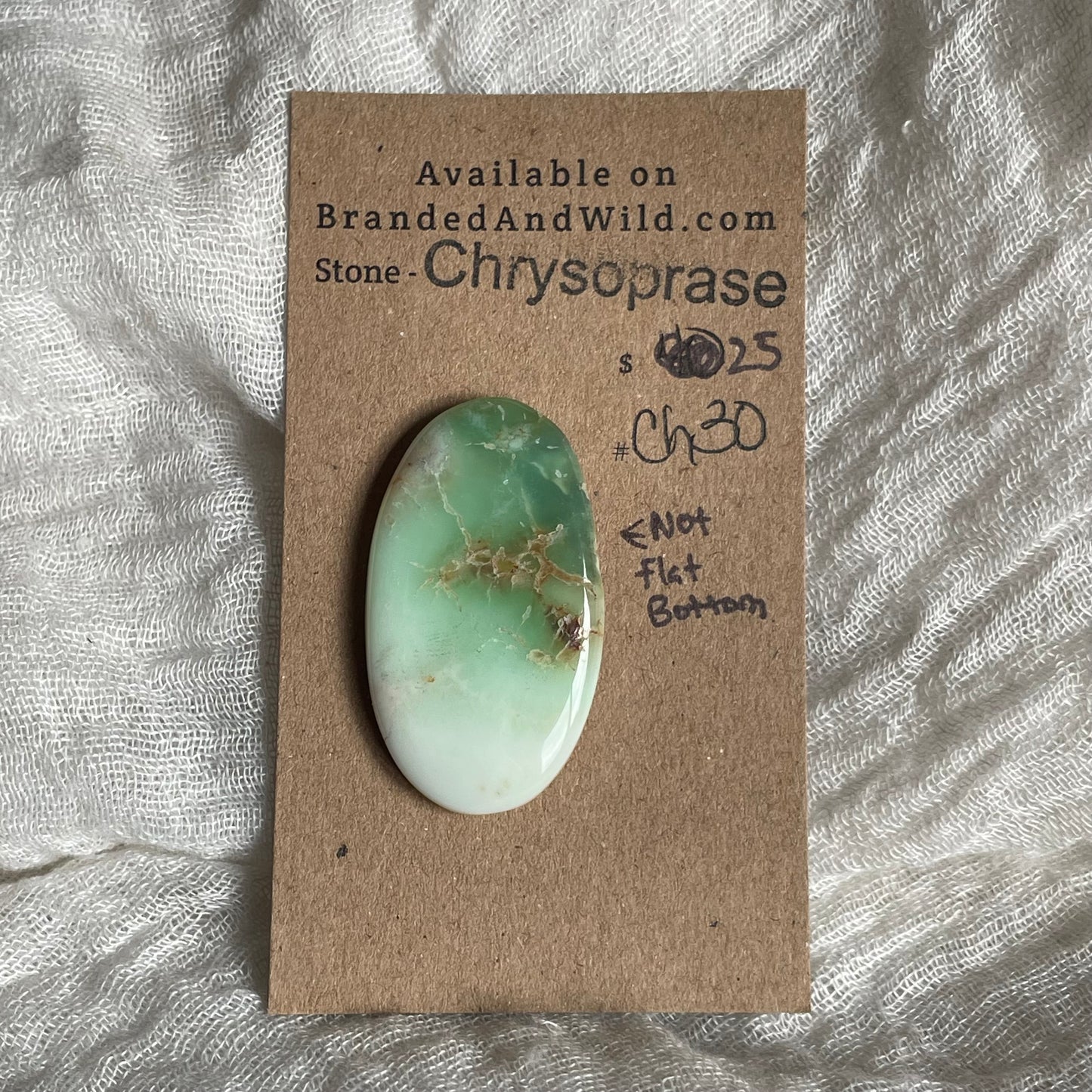 Chrysoprase Cabochon - Ch30 5443AE79-3D3C-4919-B23F-E2C76DCFD2FF Brandedandwild.com