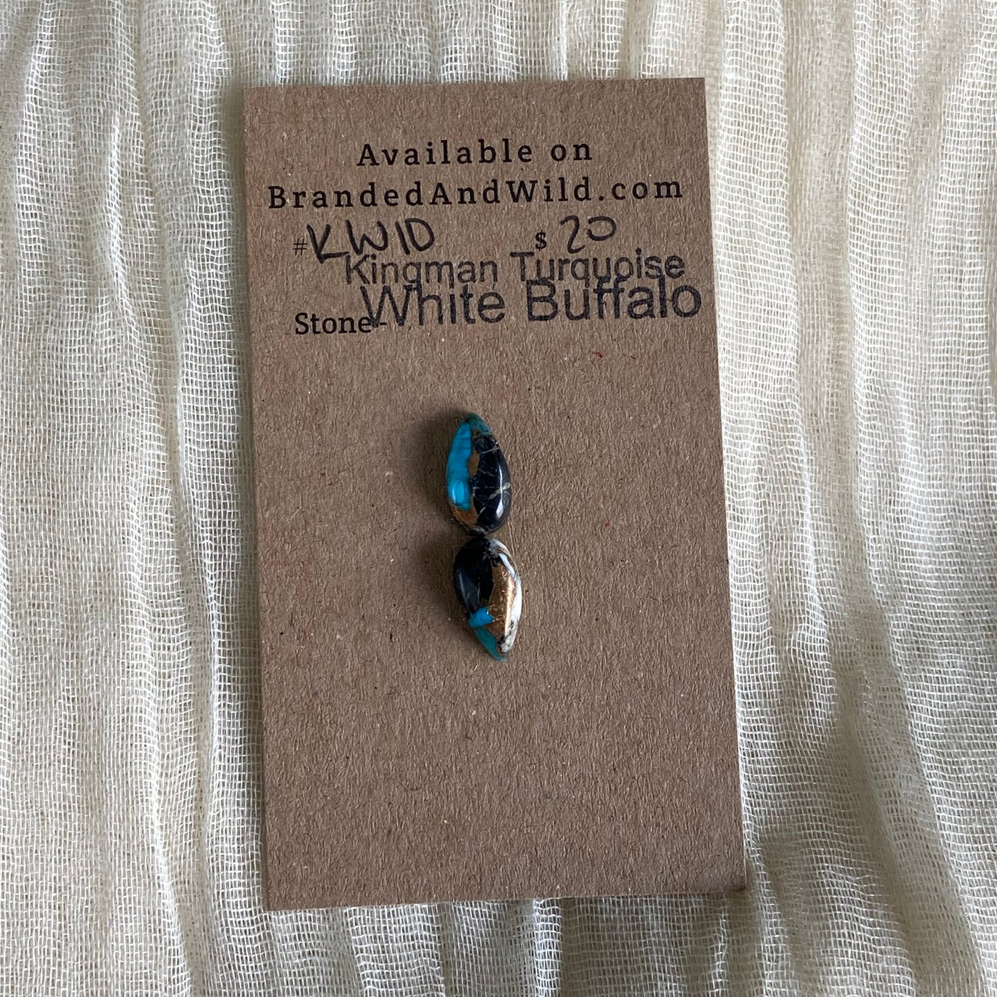Kingman Turquoise, White Buffalo, Copper Cabochon - KW10 (Copy)