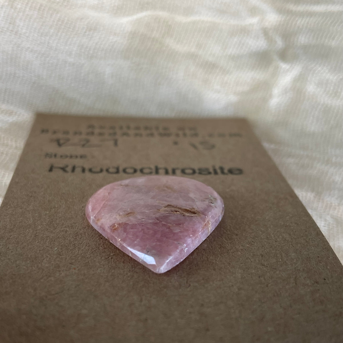 Rhodochrosite Cabochon - R27 54914F77-5282-490B-8ECB-2872A277BB8A Brandedandwild.com