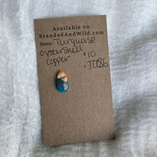 Turquoise, Oystershell, Copper Cabochon - TOC86