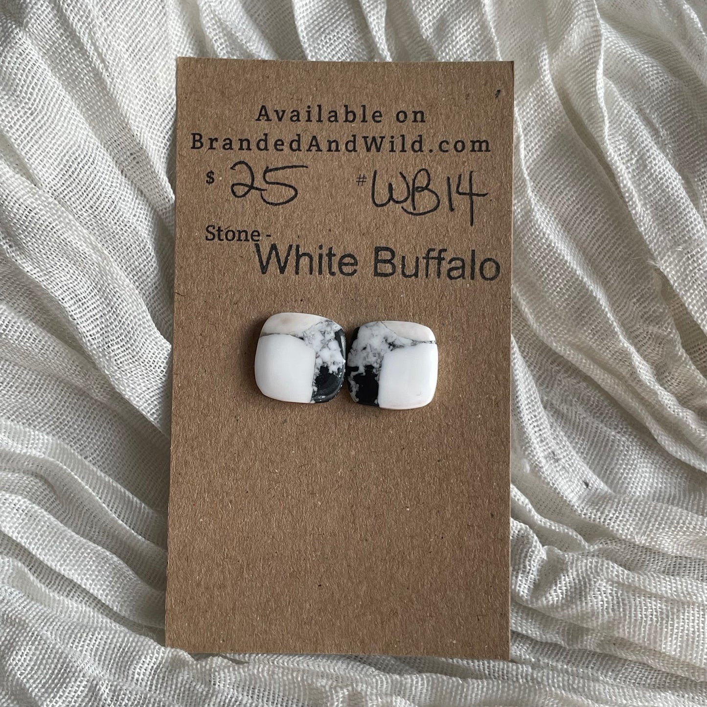 White Buffalo Cabochon - WB14 54BC6169-885D-400E-B848-83489F1EC4E0 Brandedandwild.com