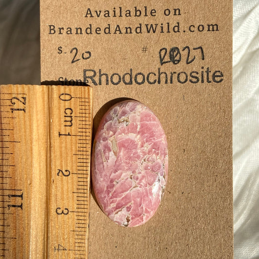 Rhodochrosite Cabochon - R27 54BD9405-8790-4AEF-89B1-385795FEEAC1 Brandedandwild.com