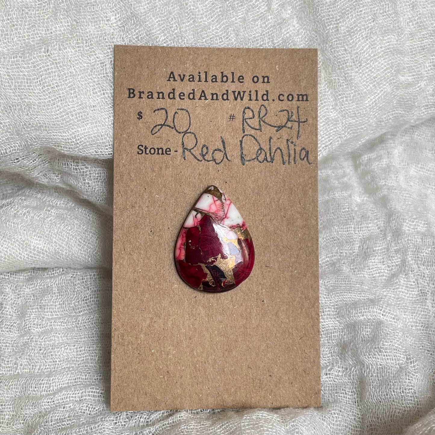 Red Dahlia Cabochon - RD24 54D0A3AE-C944-4575-8748-85930C0CE0F6 Brandedandwild.com