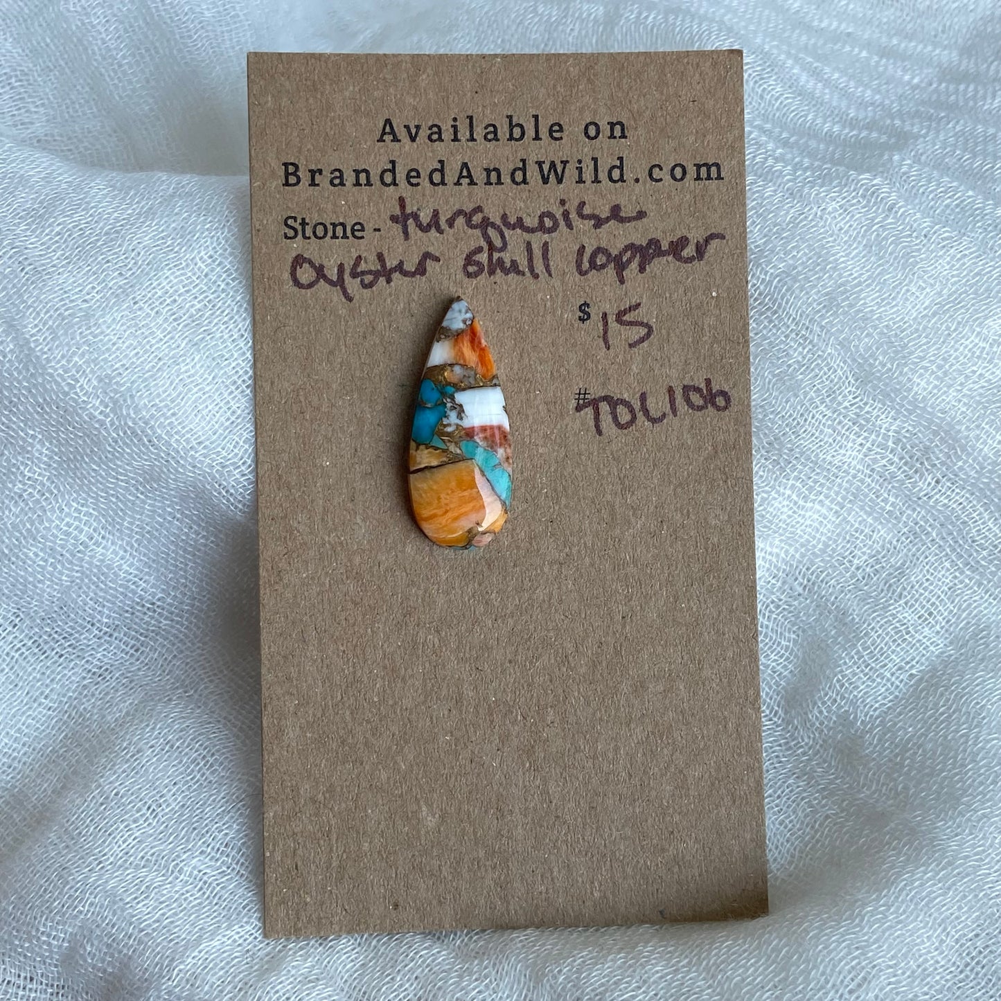 Turquoise, Oystershell, Copper Cabochon - TOC106
