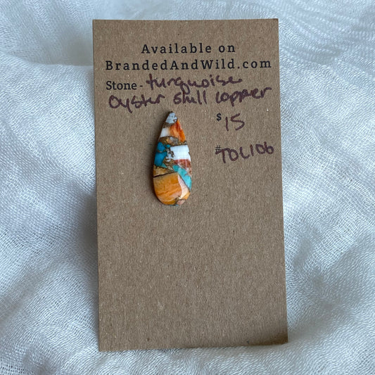 Turquoise, Oystershell, Copper Cabochon - TOC106