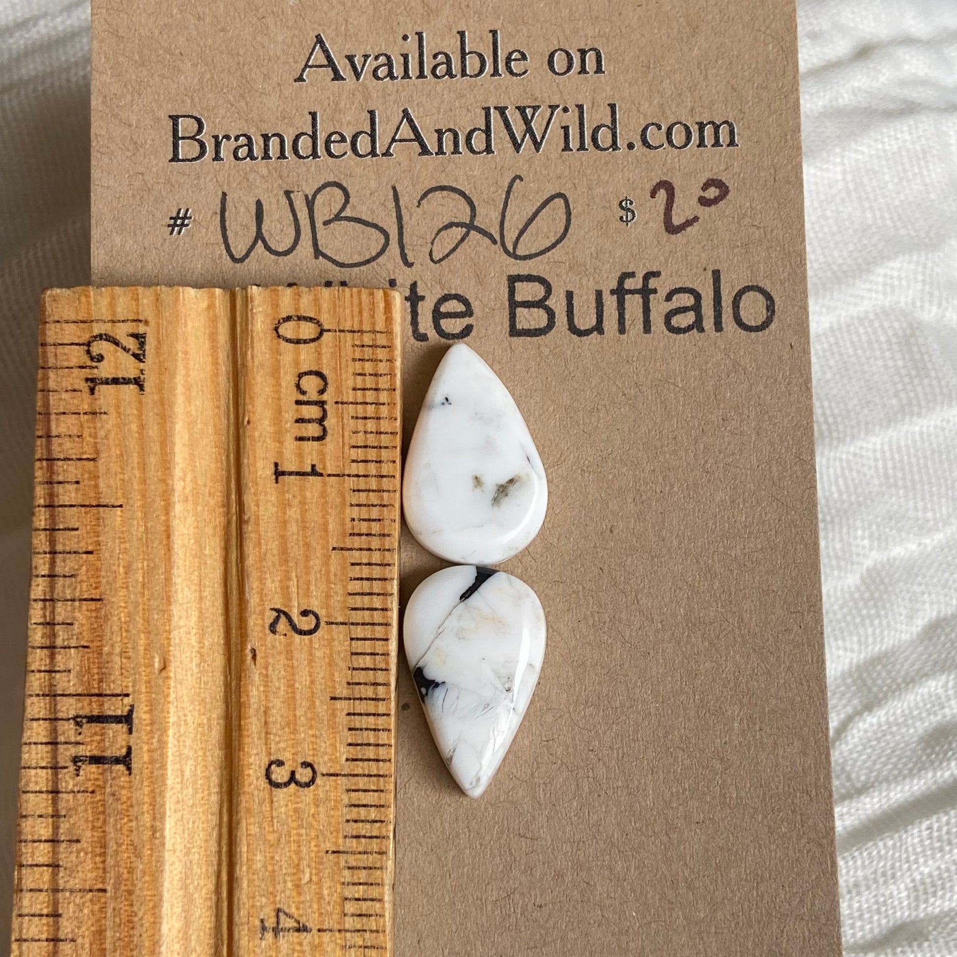 White Buffalo Cabochon - WB126 5520186F-347E-4CFD-BA4E-4D2D8A227762 Brandedandwild.com