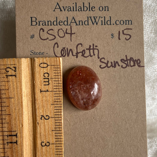 Confetti Sunstone Cabochon - CS04 554B3CC5-7B45-471B-B08A-1A606B27B200 Brandedandwild.com