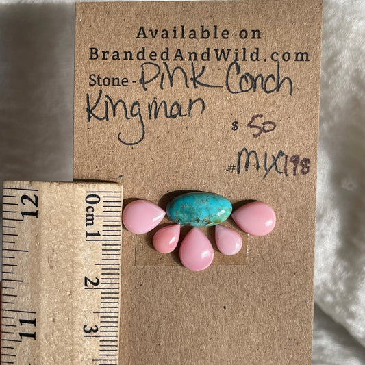 Kingman / Pink Conch Cabochon - Mix198 558A4BA8-7DA2-4D74-82F1-DEAF0280F2FD Brandedandwild.com