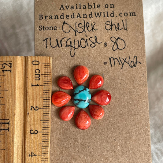 Turquoise / Oyster Shell Cabochon - MIX62 55B2F220-B05D-41A7-A6CE-D3BD1B7C0C9E Brandedandwild.com