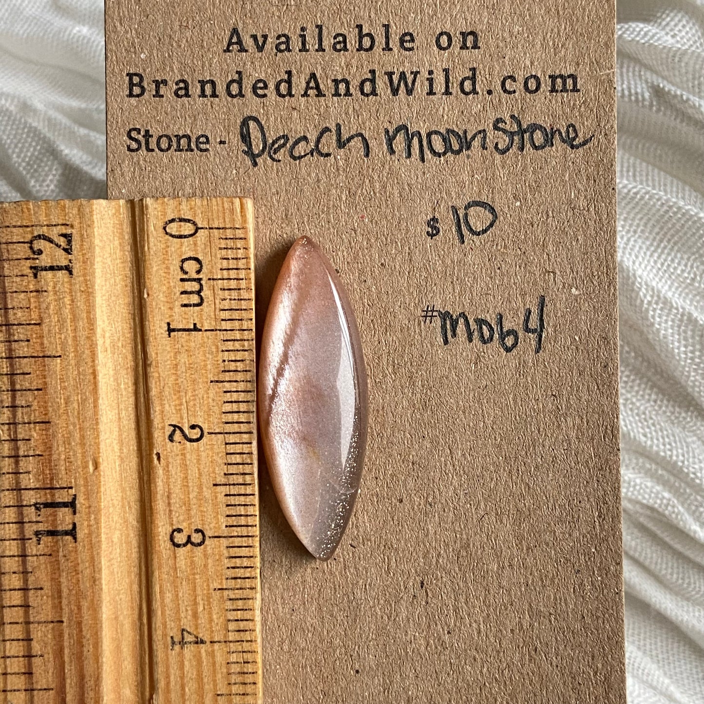 Peach Moonstone Cabochon - M064 55C473F1-53AA-4673-8C18-A6CCAE5E8DEB Brandedandwild.com