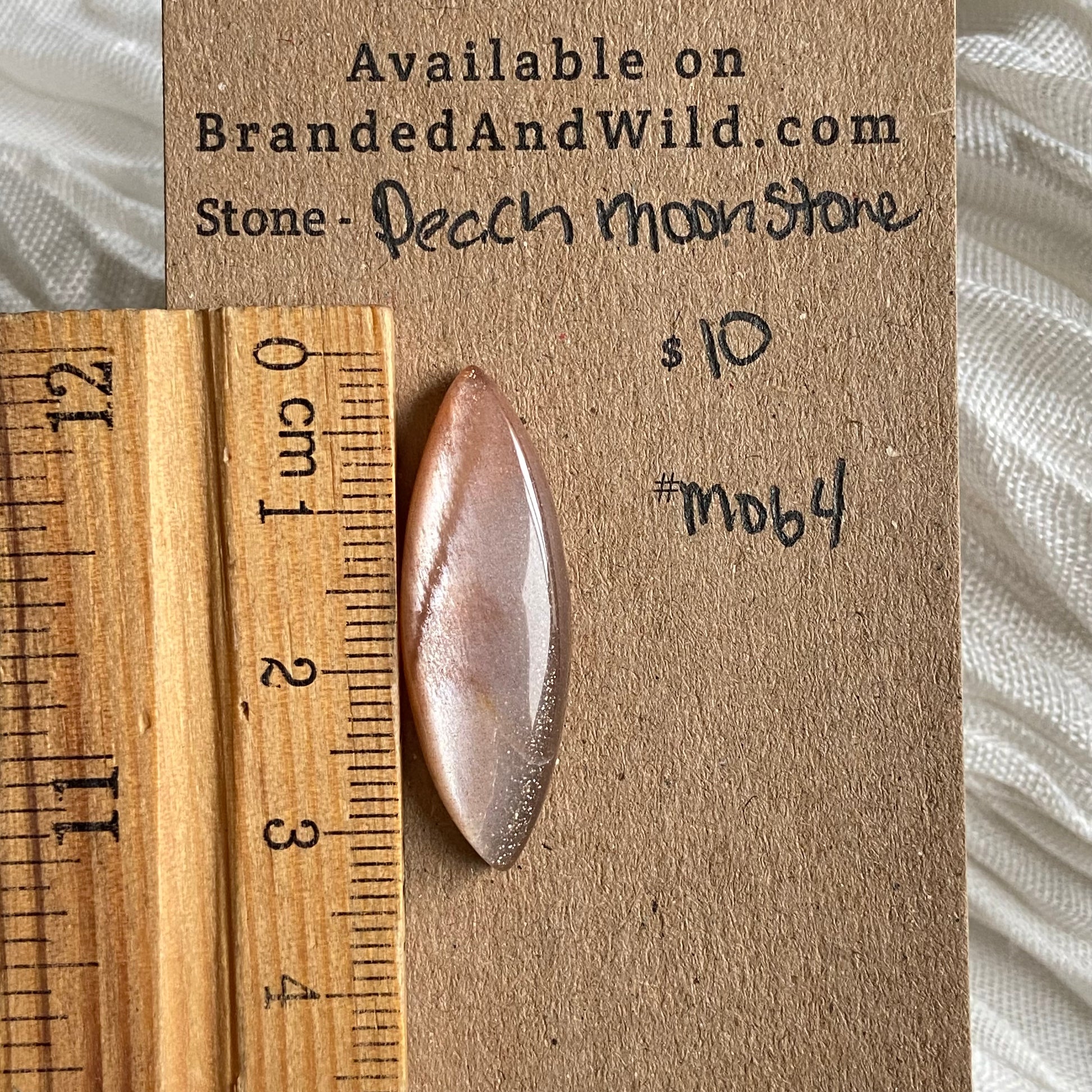 Peach Moonstone Cabochon - M064 55C473F1-53AA-4673-8C18-A6CCAE5E8DEB Brandedandwild.com