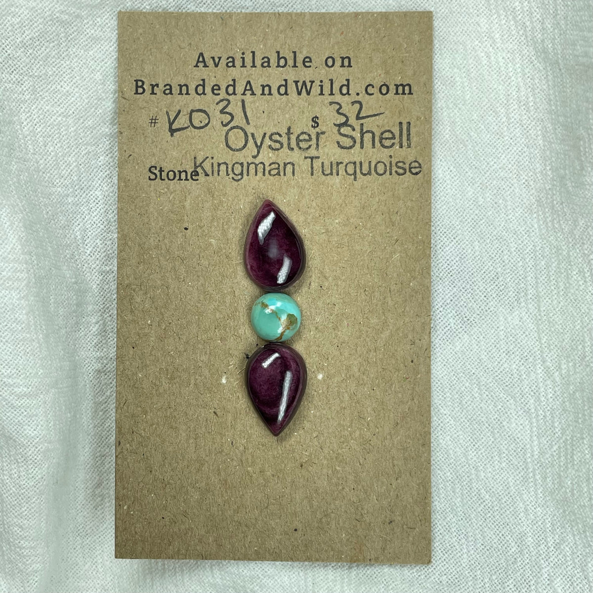 Oystershell - Kingman Turquoise Cabochon - K031 55D23AFC-9167-4908-9A64-A8335597011D Brandedandwild.com