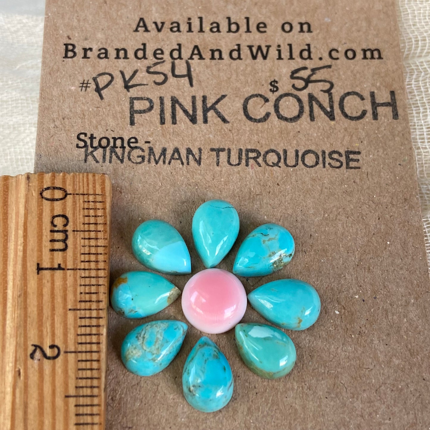 Pink Conch / Kingman Cabochon - PK54 55D4E2E9-8DC3-42D9-9AF9-BE725E837FD6 Brandedandwild.com
