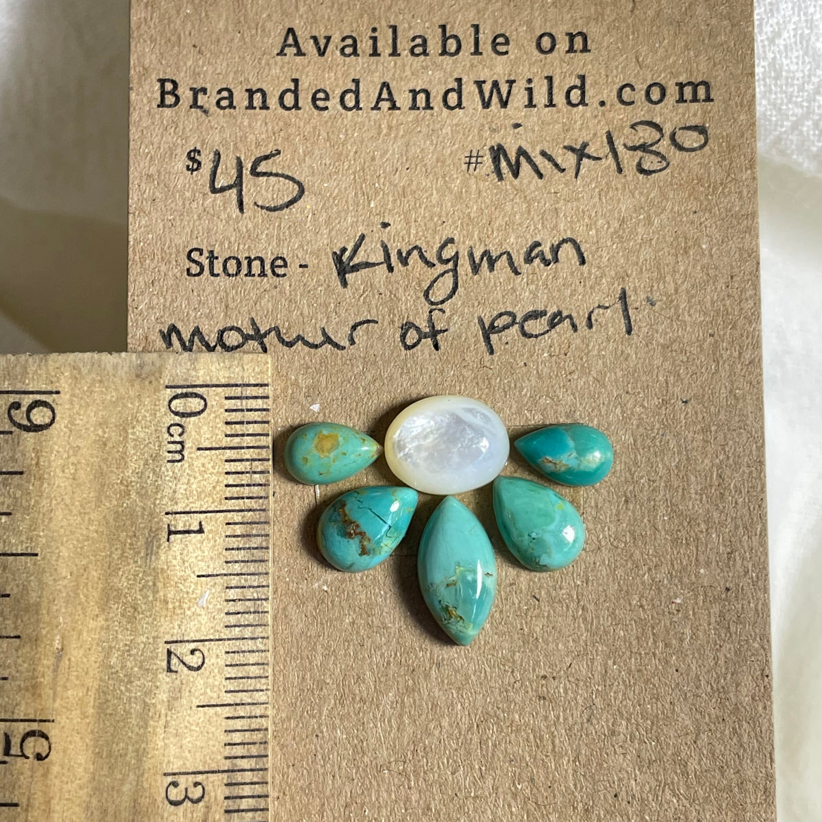 Kingman Turquoise / Mother of Pearl Cabochon - Mix180