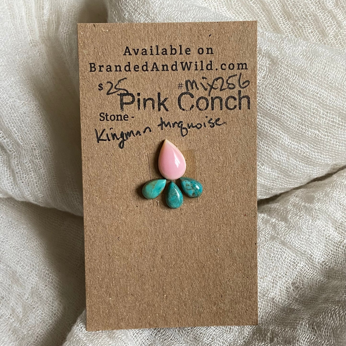 Kingman / Pink Conch Cabochon - Mix256 55EB545E-E5D7-478A-918C-04008B06ACF6 Brandedandwild.com