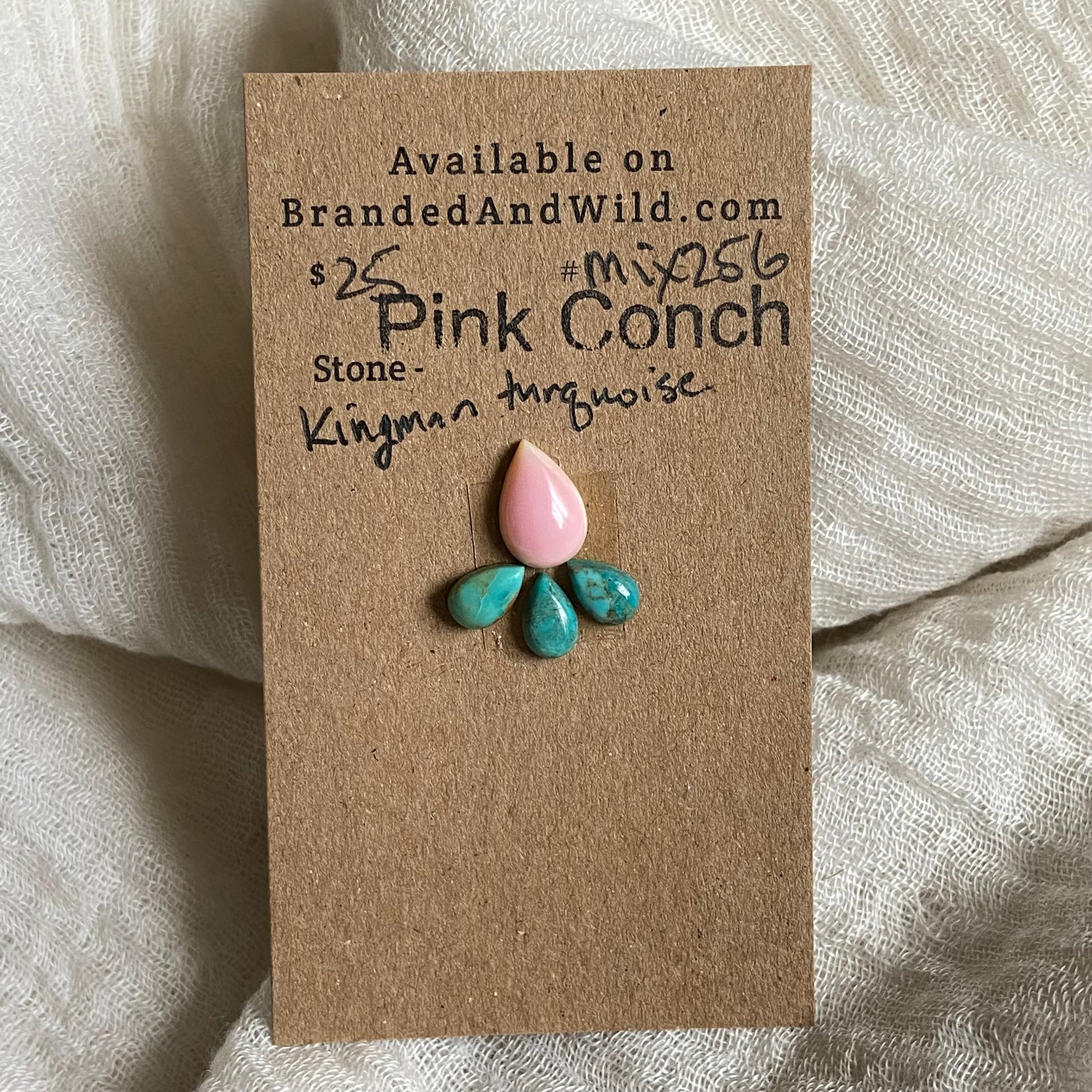 Kingman / Pink Conch Cabochon - Mix256 55EB545E-E5D7-478A-918C-04008B06ACF6 Brandedandwild.com