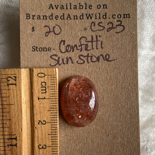 Confetti Sunstone Cabochon - CS23 55F5C4A2-D2D4-4621-9924-130B4C48DB50 Brandedandwild.com