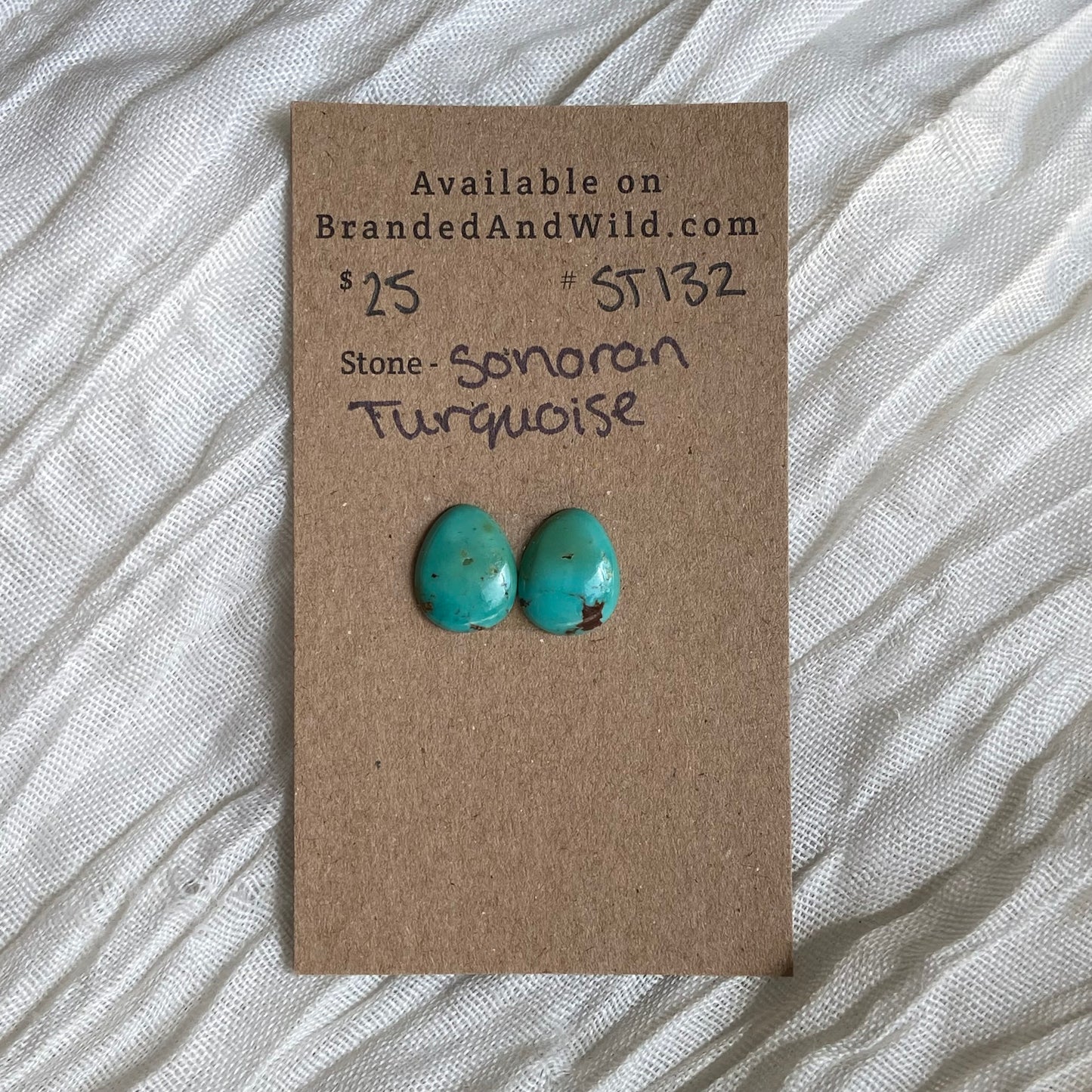 Sonoran Turquoise Cabochon - ST132 55FDE91E-2E5E-4C0E-9718-3B63ECD384D1 Brandedandwild.com
